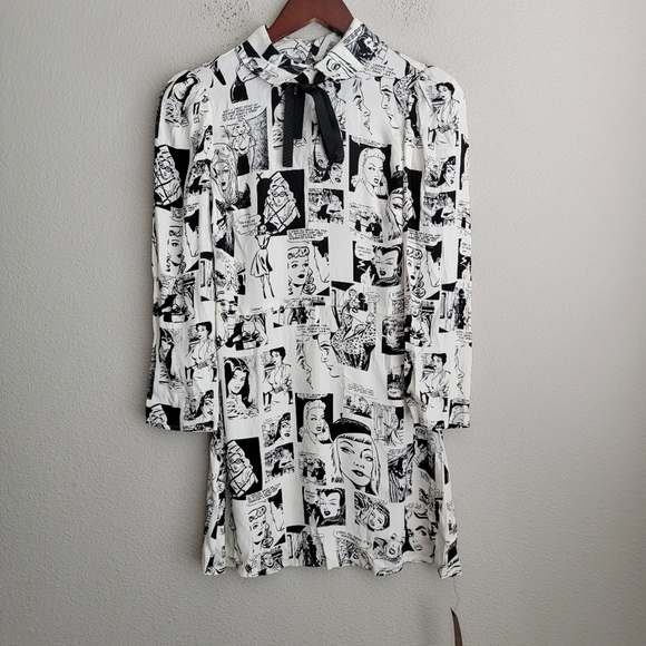 Reformation Rocco Dress in Newsprint size 0 NWT - Picture 6 of 12